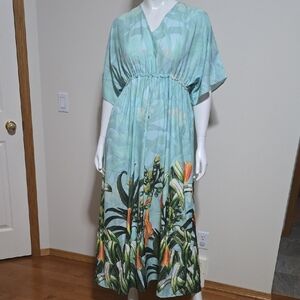 Floral Maxi Dress in Green by [Brand]